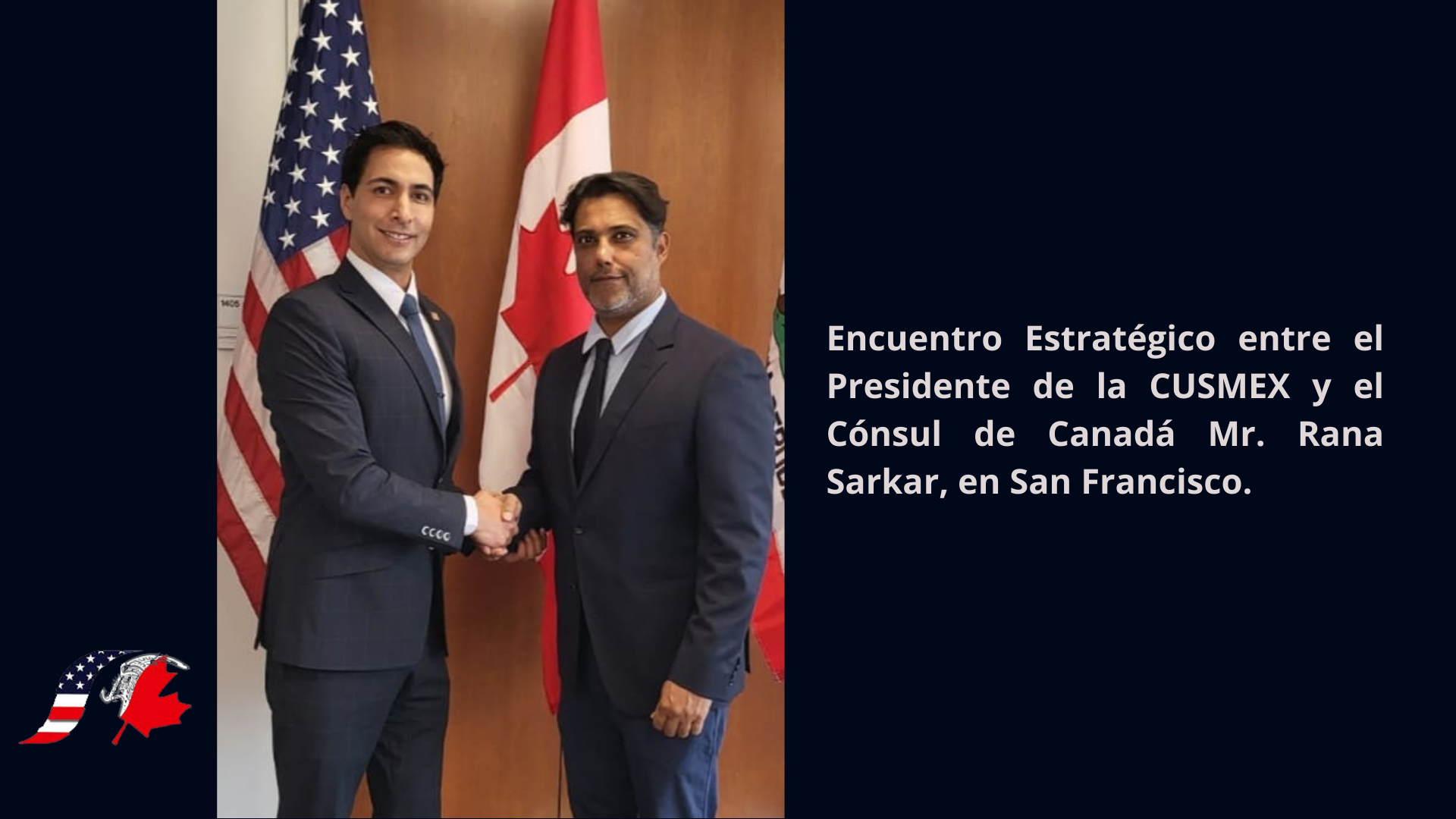 Encuentro entre el Presidente de CUSMEX, Víctor Rosales, y el Cónsul de Canadá Mr.Rana